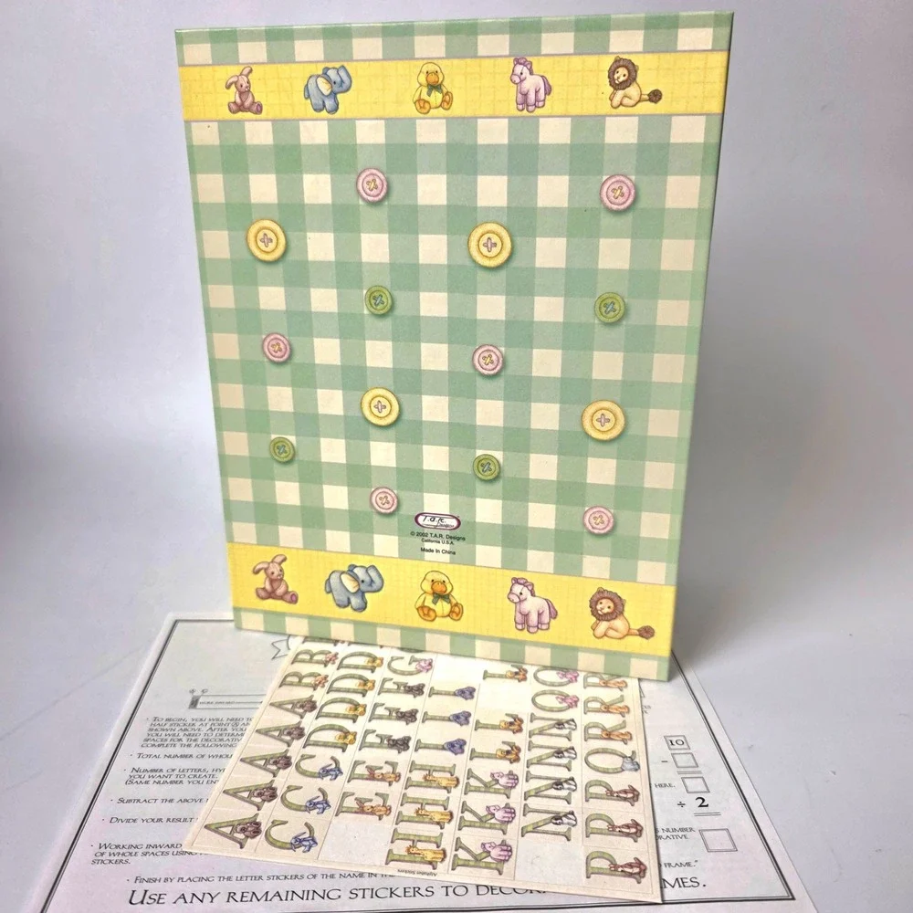 T.A.R. Designs Baby Personalized Handprint Photo Frame Kit 5x7 Yellow Green New